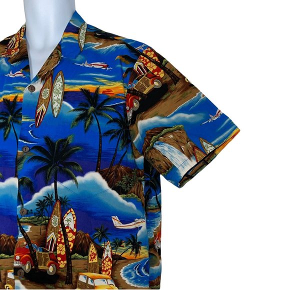 Vintage Royal Creations Hawaii Bright Car Surfboard Aloha Beach Shirt Men's XL - Picture 5 of 10